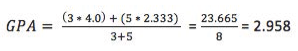 formula to calculate GPA sample